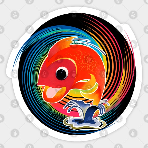 Happy red fish Sticker by Marccelus